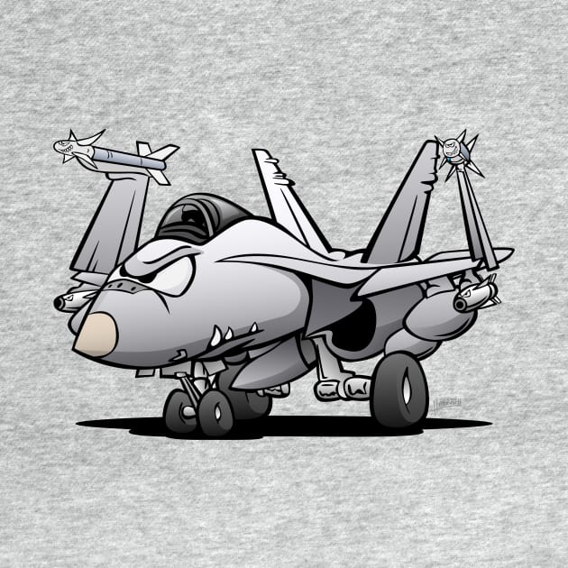 F/A-18 Hornet Fighter Jet Airplane Cartoon by hobrath